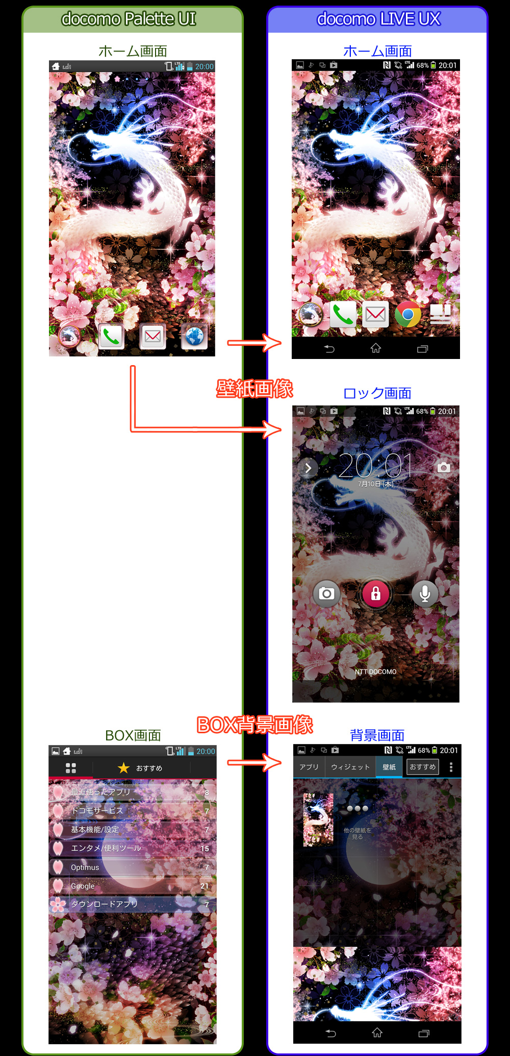 Docomo Live Ux について 和風 幻想キセカエ